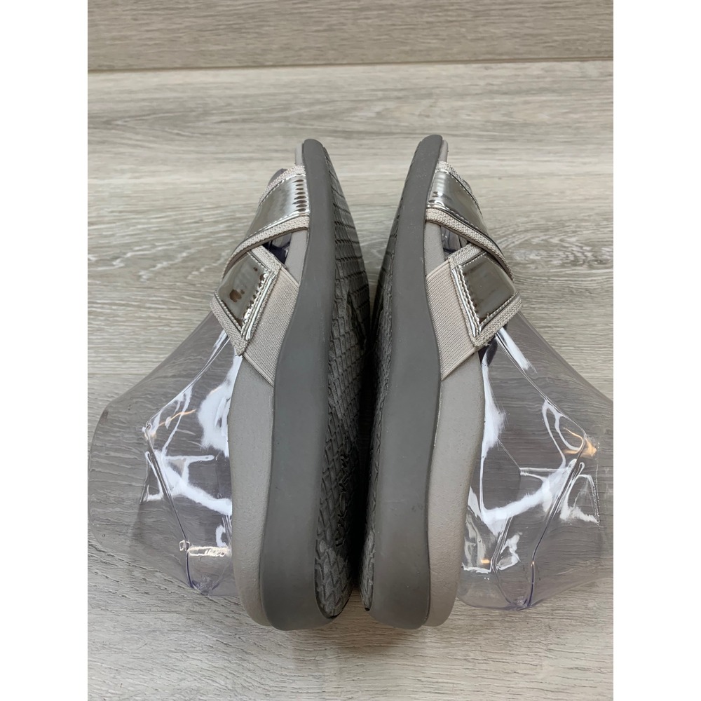 Vionic Merced Silver Metallic Slide Sandals Women's 6 Orthotic Support - Picture 5 of 10